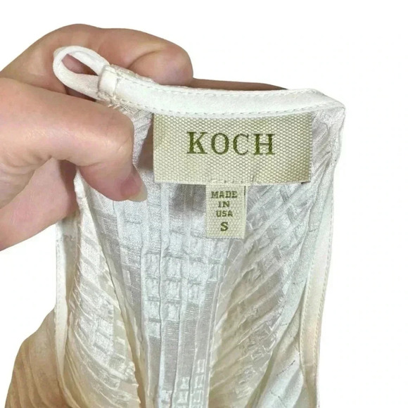 KOCH Kenyan Silk Cotton Tie Waist Mixed Media Maxi Dress Caftan - Picture 10 of 10